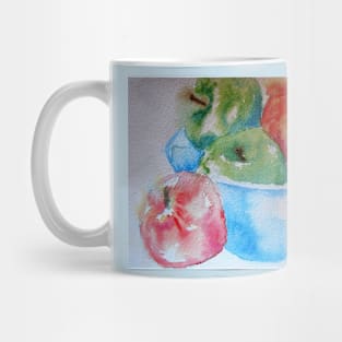 Red and Green Apples Watercolor Painting Mug